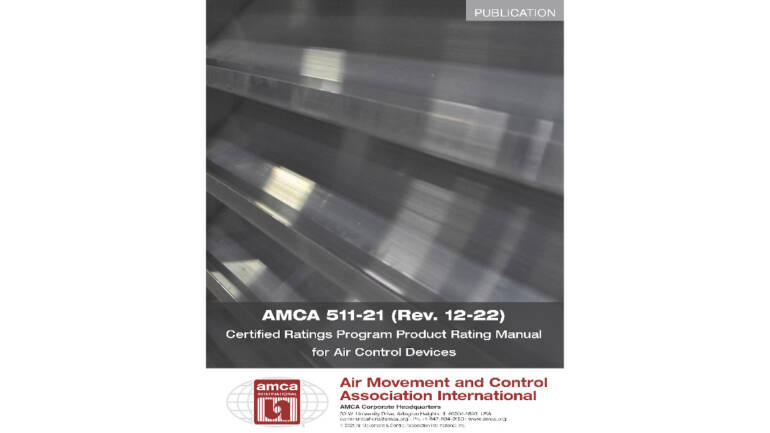 AMCA Updates Air-Management-Gadgets Ranking Publication 511