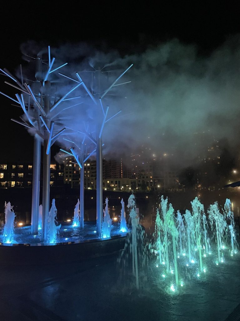 Fog Results at Silver Lake Fountain in Waterloo, Canada