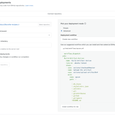 GitHub Deployments – WordPress.com Information