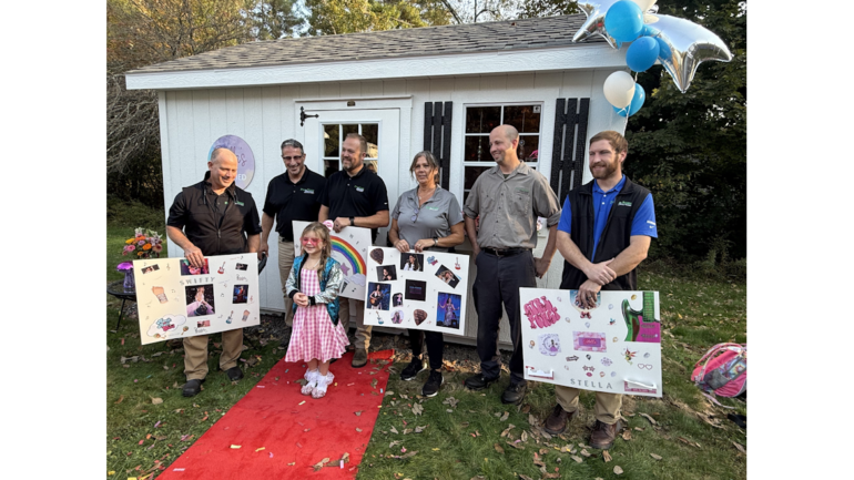 Service Experts and Make-A-Wish Maine Grant Little Westbrook Star the “She Shed” She’s Always Wished For