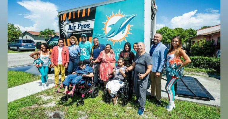 Air Pros USA Teams Up with Miami Dolphins Football UNITES™ to Provide AC Units to Three Florida Families