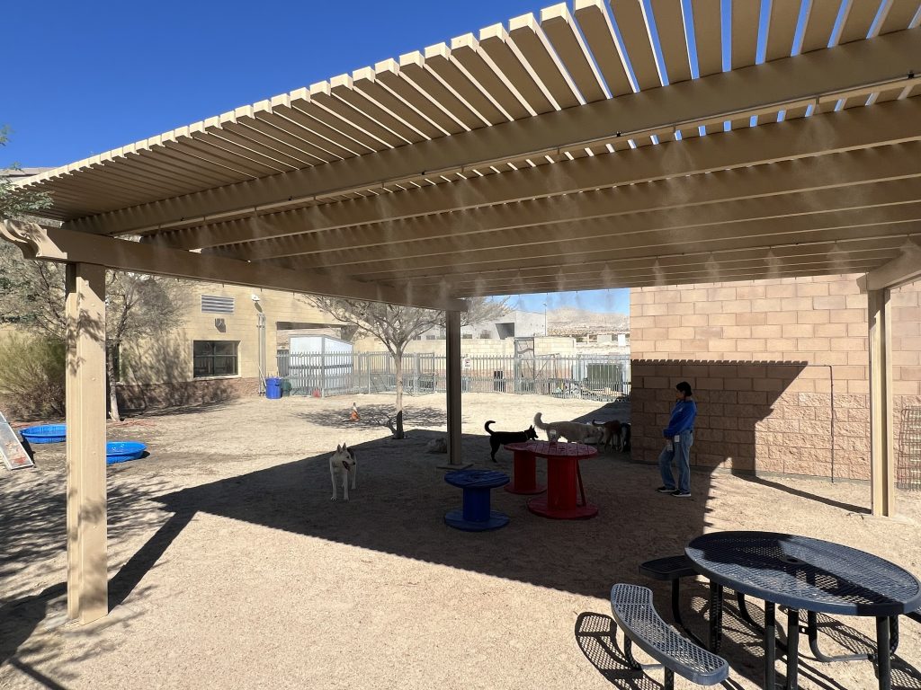 Outdoor Misters Cool Dogs at Shelters