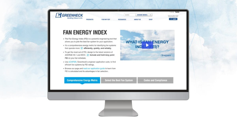 Greenheck Launches Fan Energy Index Resource Page for HVAC Professionals
