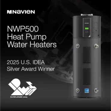 Navien NWP500 Heat Pump Water Heater Wins 2025 IDEA Silver Award