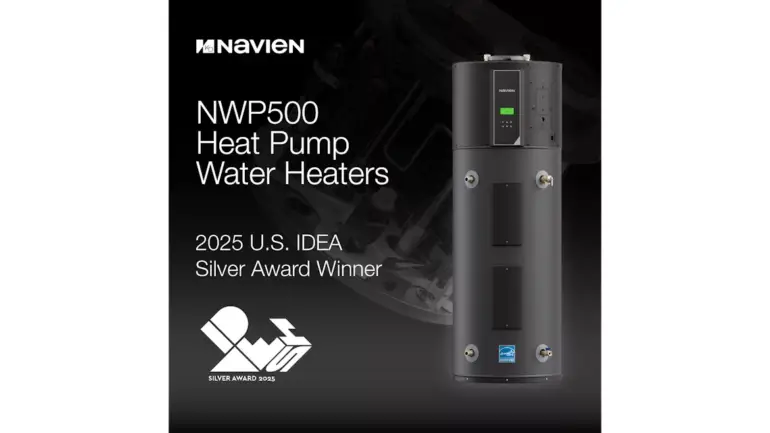 Navien NWP500 Heat Pump Water Heater Wins 2025 IDEA Silver Award