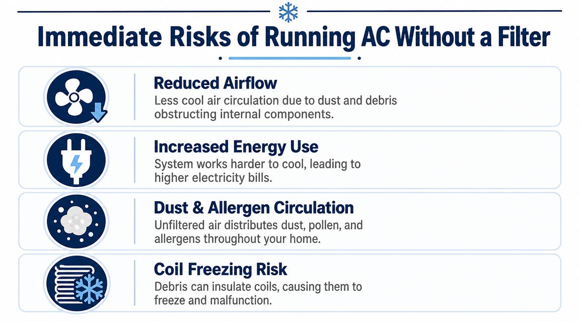 Running Air Conditioner Without Filter: Risks & Solutions