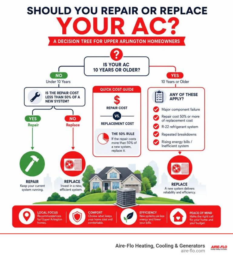 Repair vs Replace AC Upper Arlington: 2026 Smart Guide