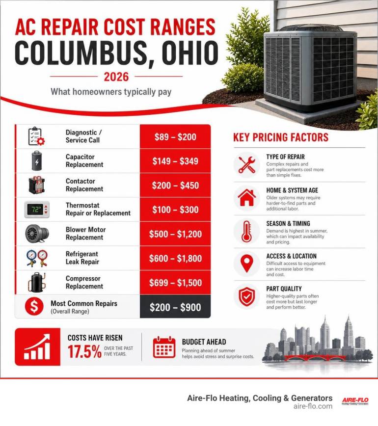 AC Repair Pricing Columbus: Fair 2026 Guide
