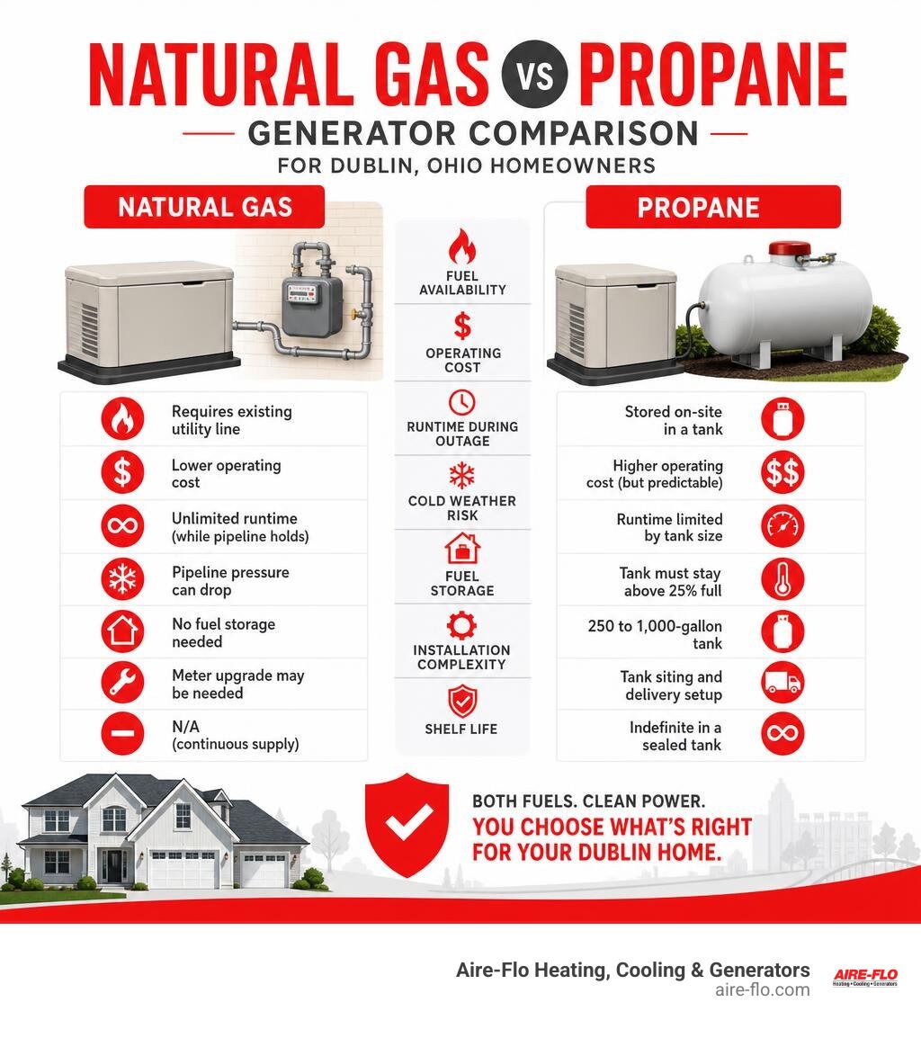 Natural Gas vs Propane Generator Dublin: Ultimate Guide