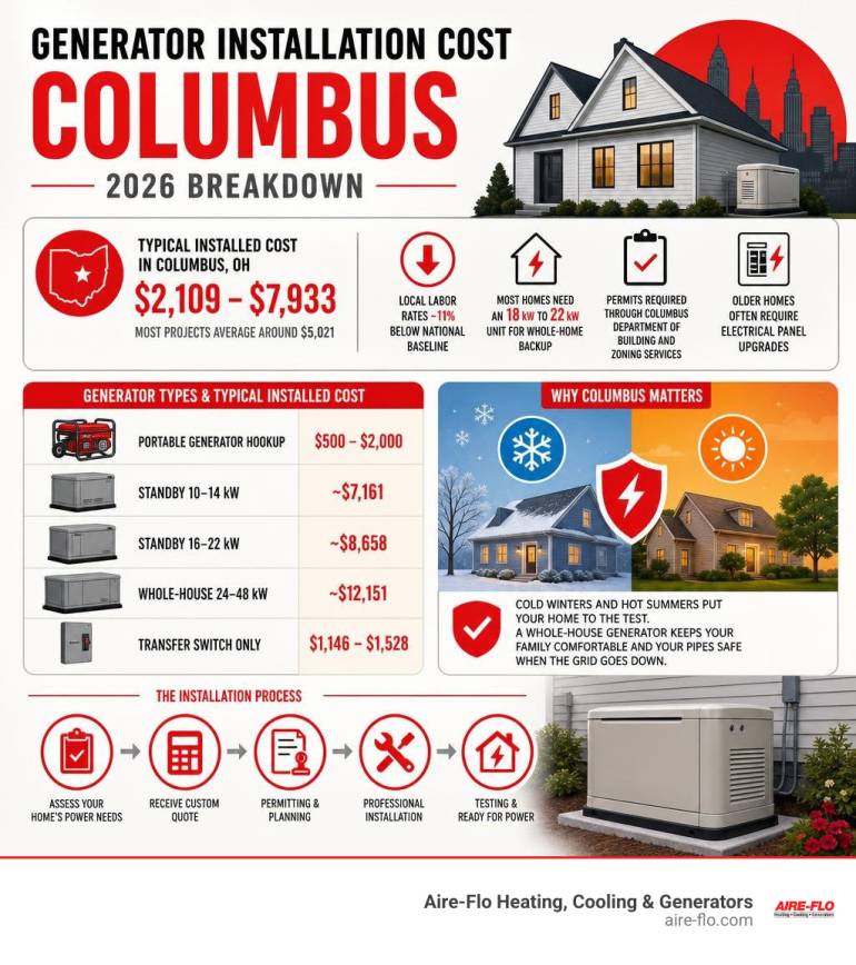 Generator Installation Cost Columbus: Smart Guide 2026