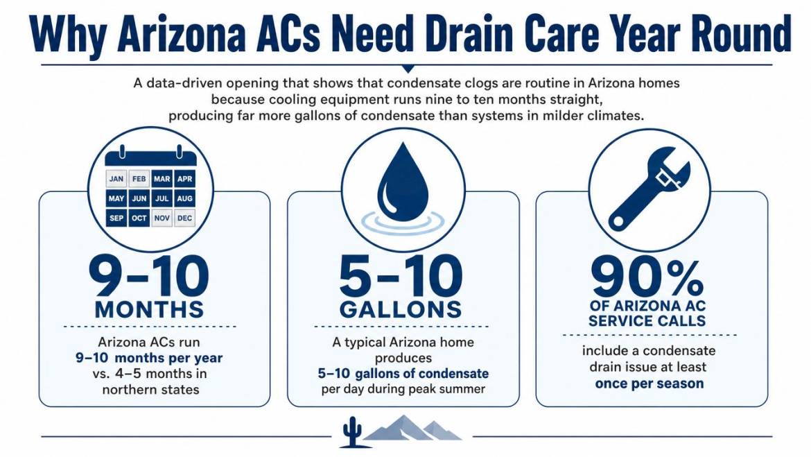 How to Prevent AC Condensate Drain Clogs in Arizona